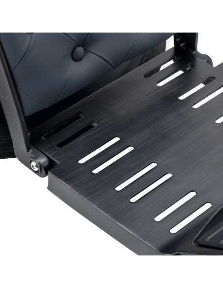 Gabbiano Francesco barber chair in graphite with brushed black frame