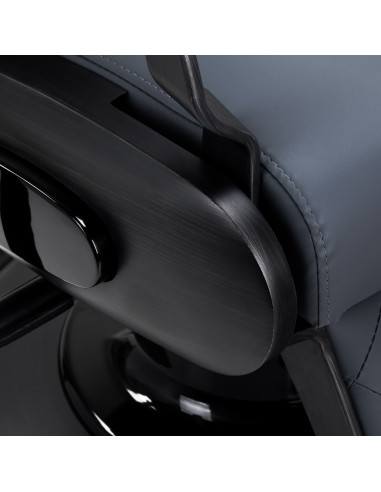 Gabbiano Francesco barber chair in graphite with brushed black frame