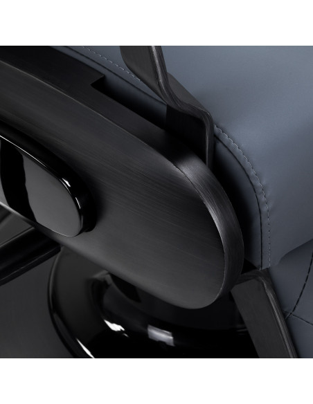 Gabbiano Francesco barber chair in graphite with brushed black frame