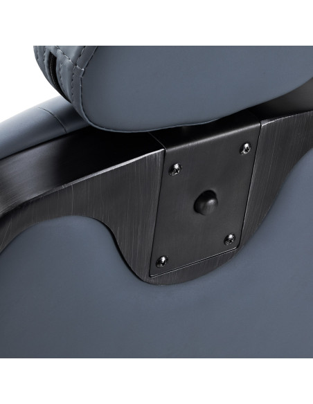 Gabbiano Francesco barber chair in graphite with brushed black frame