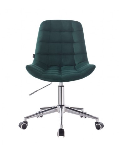 Hroove Salon Chair On Wheels - Green Velour BFHR590K Bella Furniture Ireland
