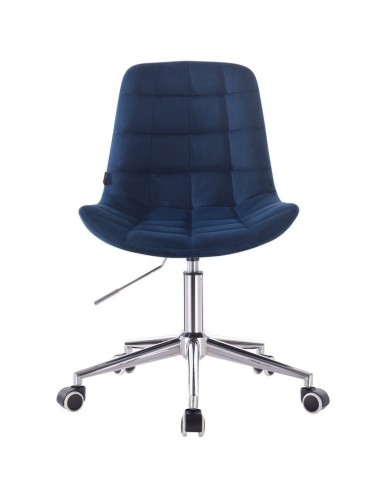 Hroove Salon Chair On Wheels - Blue Velour BFHR590K Bella Furniture Ireland
