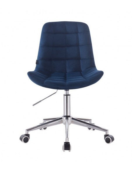 Hroove Salon Chair On Wheels - Blue Velour BFHR590K Bella Furniture Ireland