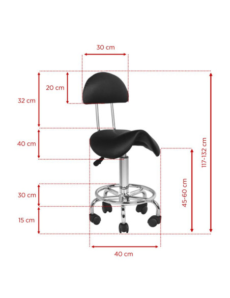 Cosmetic stool 6001 black