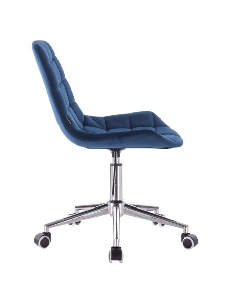 Hroove Salon Chair On Wheels - Blue Velour BFHR590K Bella Furniture Ireland