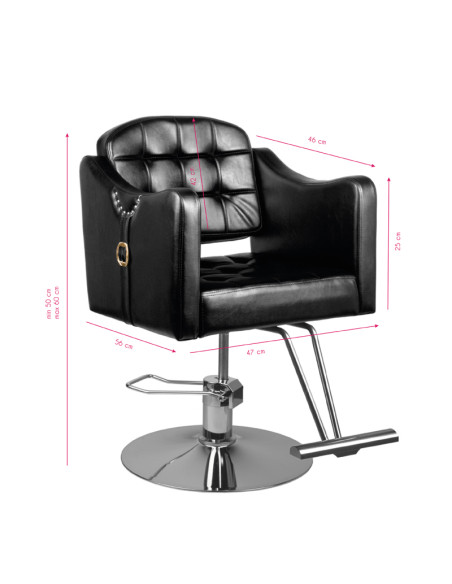 Hair system Styling chair 0-90 black