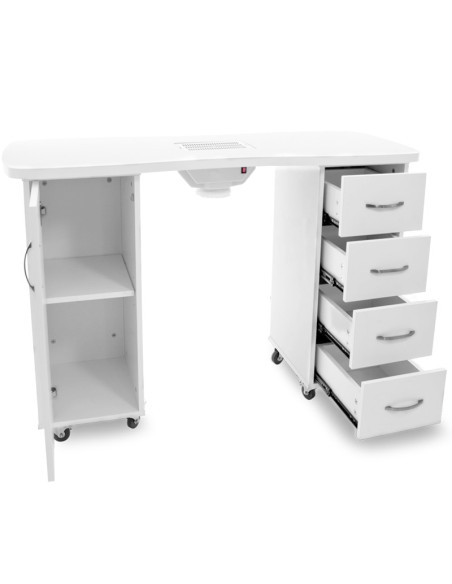 Desk 2027 white two cabinets with an absorber