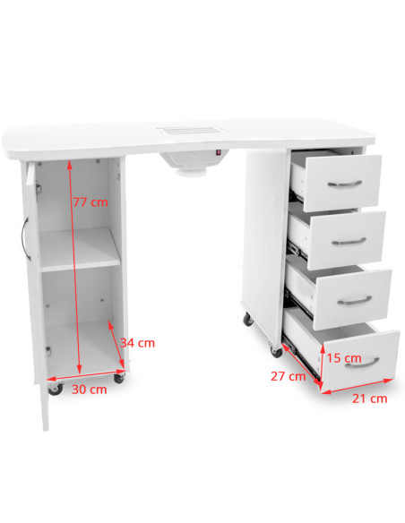 Desk 2027 white two cabinets with an absorber
