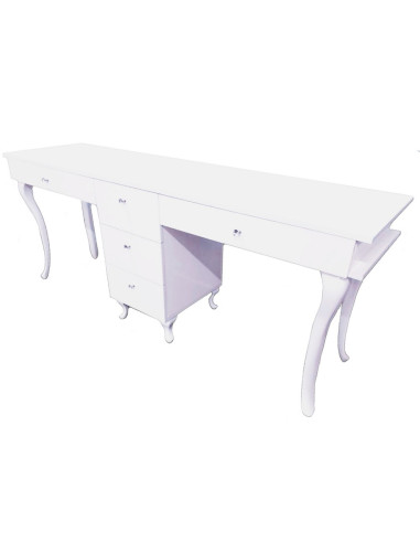 PONZIO Two Station Nail Desk with 5 drawers - Bella Diamond Collection