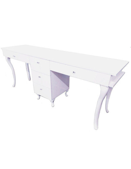 PONZIO Two Station Nail Desk with 5 drawers - Bella Diamond Collection