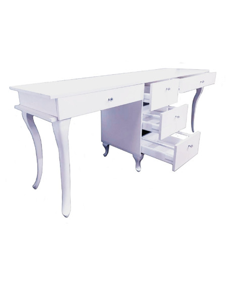 PONZIO Two Station Nail Desk with 5 drawers - Bella Diamond Collection
