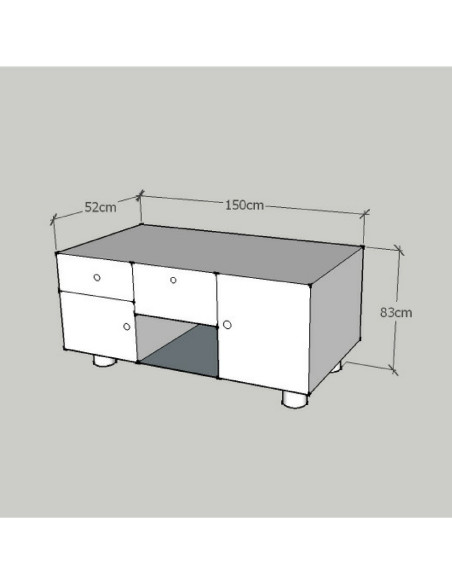 RIMELDA Wide Cupboard - Bella Diamond Collection