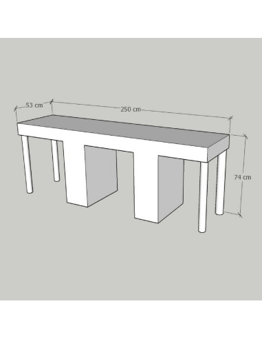 ULISSE Three Station Nail Desk - Bella Diamond Collection