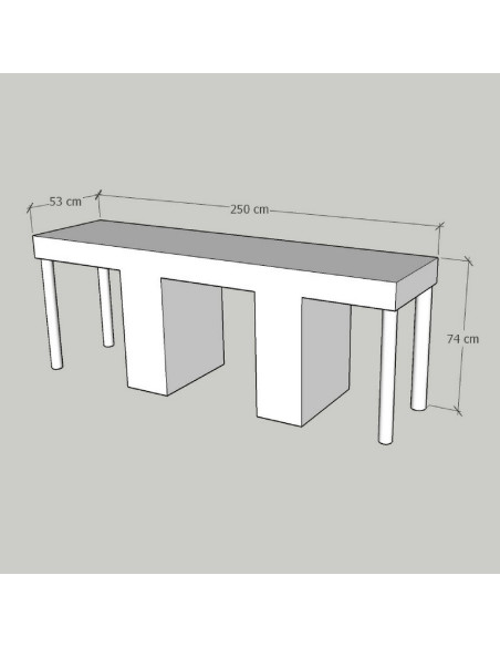 ULISSE Three Station Nail Desk - Bella Diamond Collection