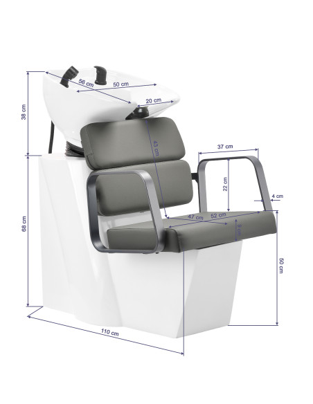 Gabbiano Porto hair wash unit grey grey