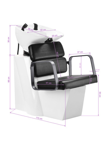 Gabbiano Porto hair wash unit grey black