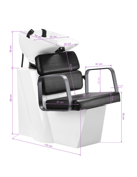 Gabbiano Porto hair wash unit grey black