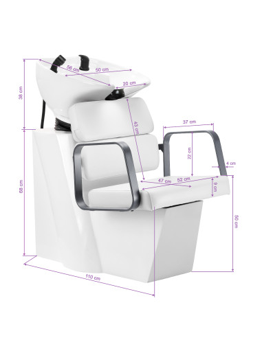 Gabbiano Porto hair wash unit gray white