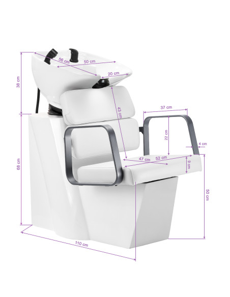 Gabbiano Porto hair wash unit gray white