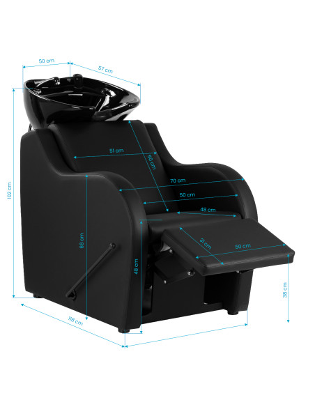 Gabbiano Salon washbasin unit Carmen black