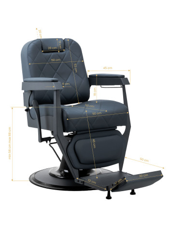 Gabbiano barber chair Bruno with graphite frame Graphite