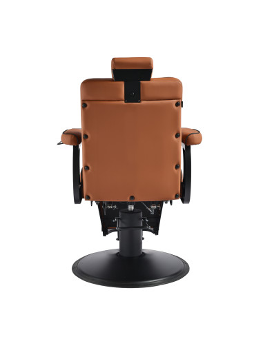 Gabbiano Levi barber chair with black frame brown without stitching at the back