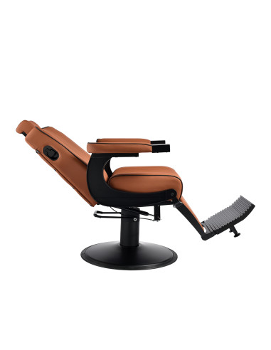 Gabbiano Levi barber chair with black frame brown without stitching at the back