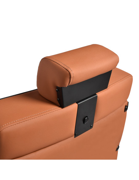 Gabbiano Levi barber chair with black frame brown without stitching at the back