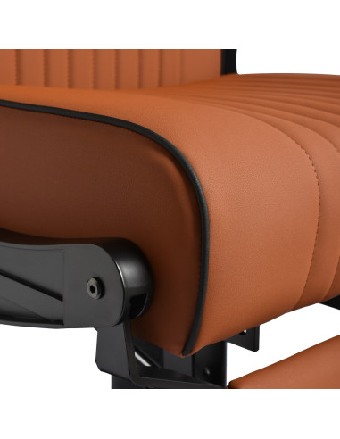 Gabbiano Levi barber chair with black frame brown without stitching at the back