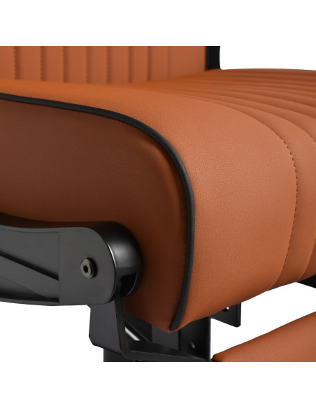 Gabbiano Levi barber chair with black frame brown without stitching at the back