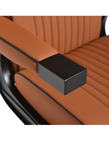 Gabbiano Levi barber chair with black frame brown without stitching at the back