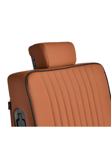 Gabbiano Levi barber chair with black frame brown without stitching at the back