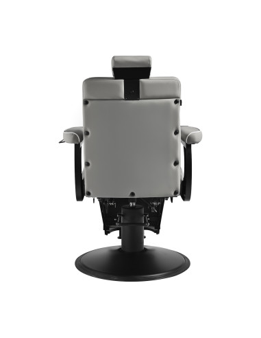 Gabbiano Levi barber chair with black frame gray without stitching at the back