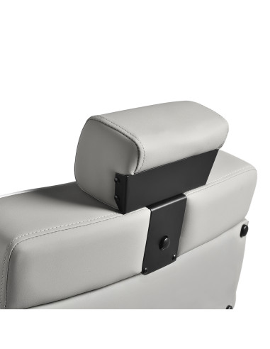 Gabbiano Levi barber chair with black frame gray without stitching at the back