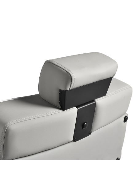 Gabbiano Levi barber chair with black frame gray without stitching at the back