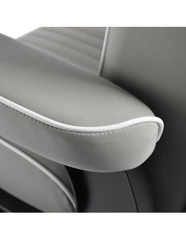 Gabbiano Levi barber chair with black frame gray without stitching at the back