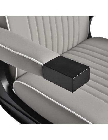 Gabbiano Levi barber chair with black frame gray without stitching at the back