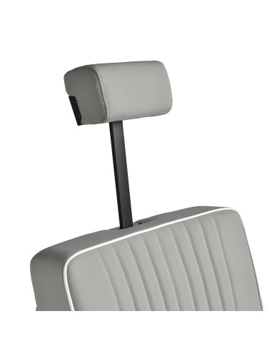 Gabbiano Levi barber chair with black frame gray without stitching at the back