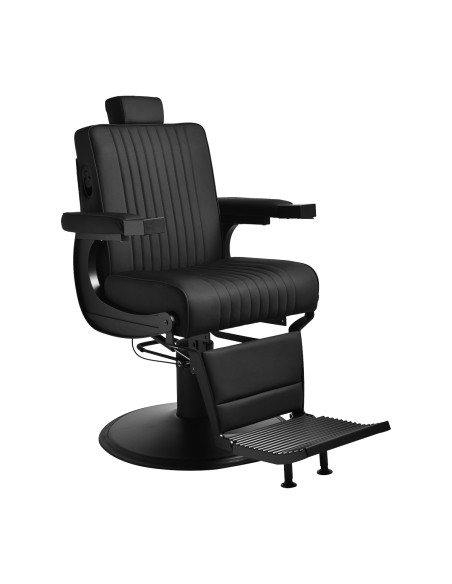 Gabbiano Levi barber chair with black frame black without stitching at the back