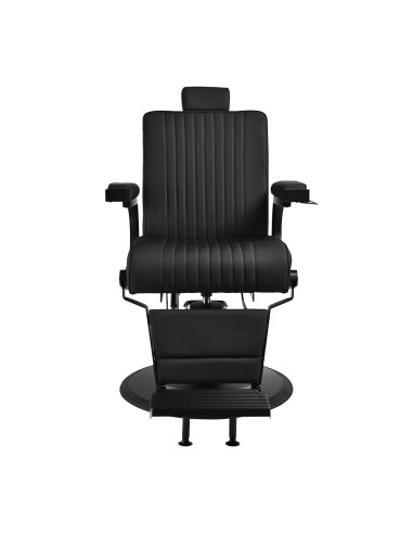 Gabbiano Levi barber chair with black frame black without stitching at the back