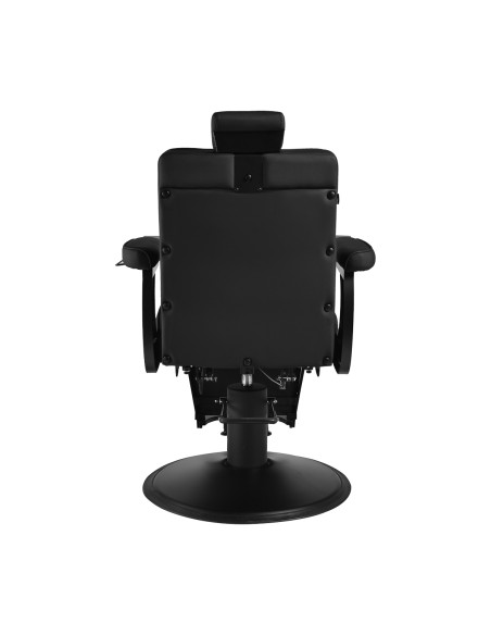 Gabbiano Levi barber chair with black frame black without stitching at the back