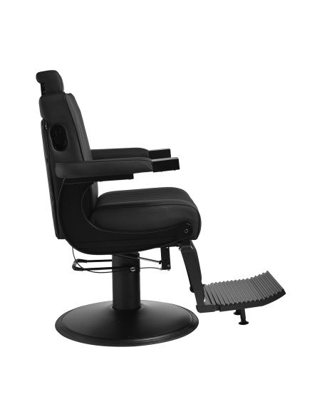 Gabbiano Levi barber chair with black frame black without stitching at the back