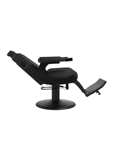 Gabbiano Levi barber chair with black frame black without stitching at the back