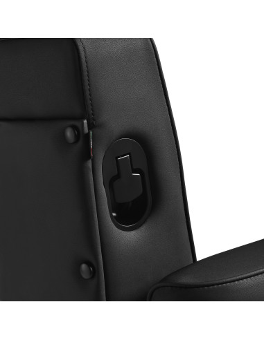 Gabbiano Levi barber chair with black frame black without stitching at the back