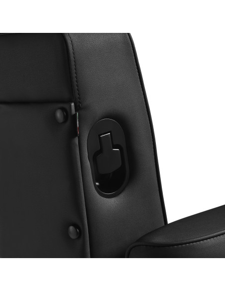 Gabbiano Levi barber chair with black frame black without stitching at the back