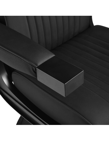 Gabbiano Levi barber chair with black frame black without stitching at the back