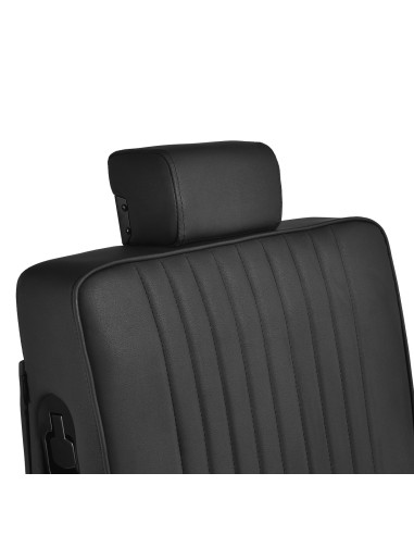 Gabbiano Levi barber chair with black frame black without stitching at the back