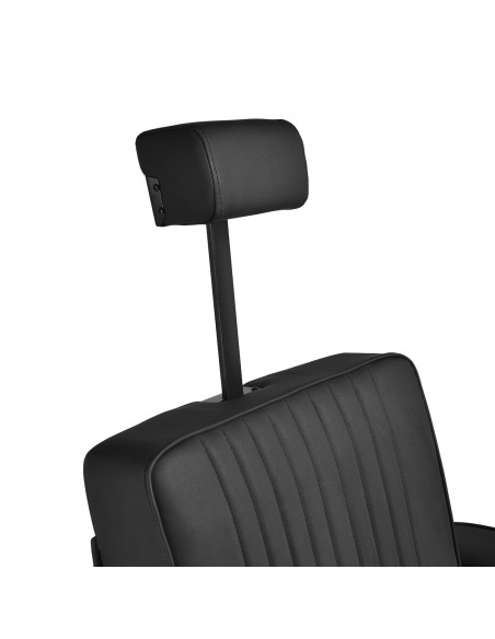 Gabbiano Levi barber chair with black frame black without stitching at the back
