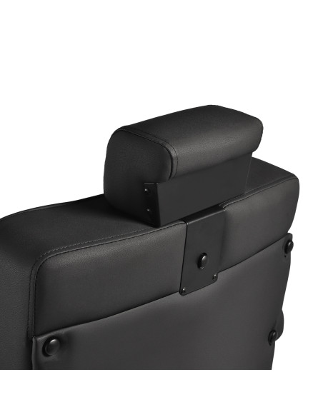 Gabbiano Levi barber chair with black frame black without stitching at the back