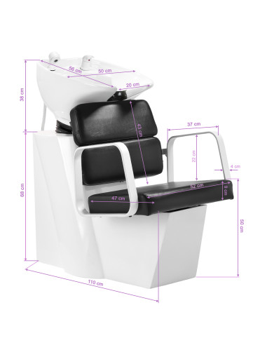 Gabbiano Porto hair wash unit white black